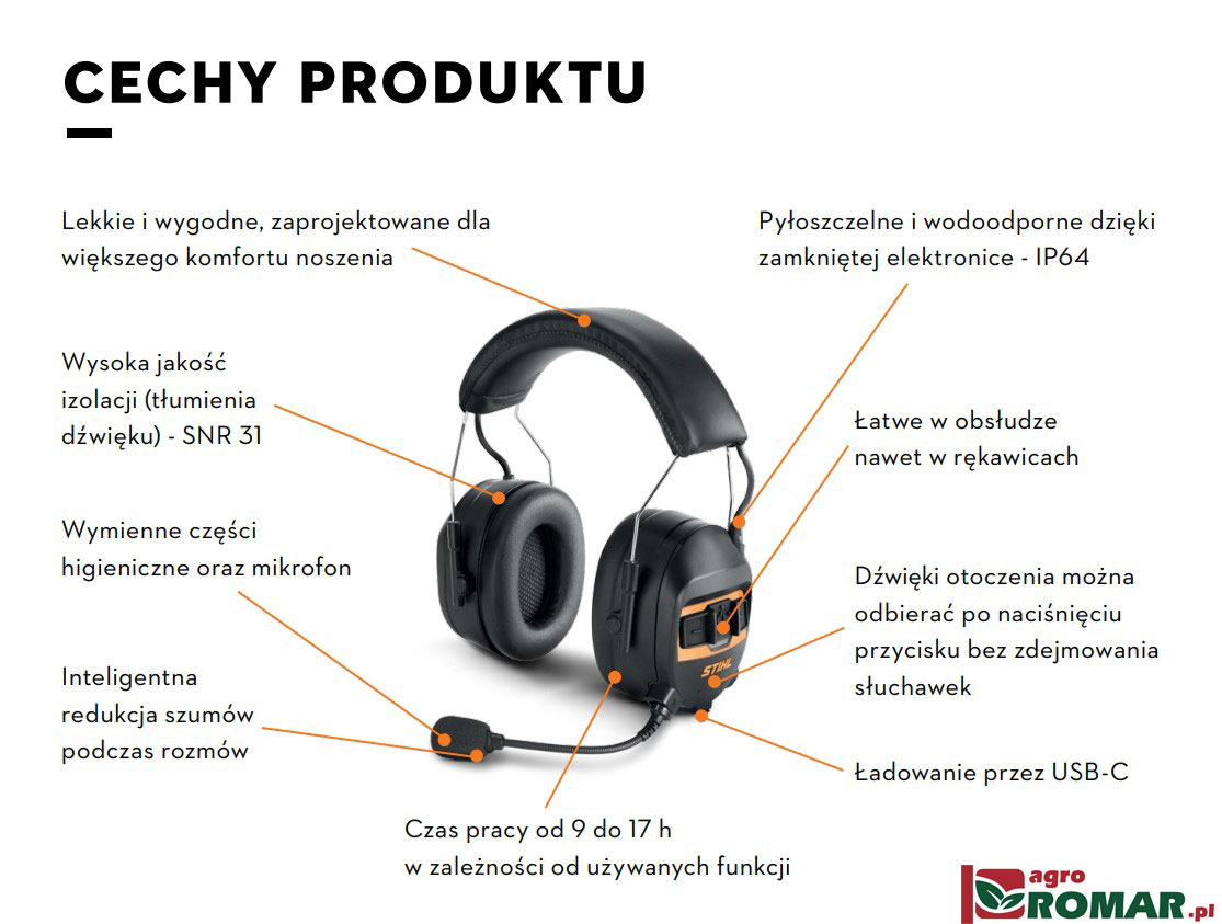 Najwazniejsze cechy nauszników STIHL Advance ProCOM